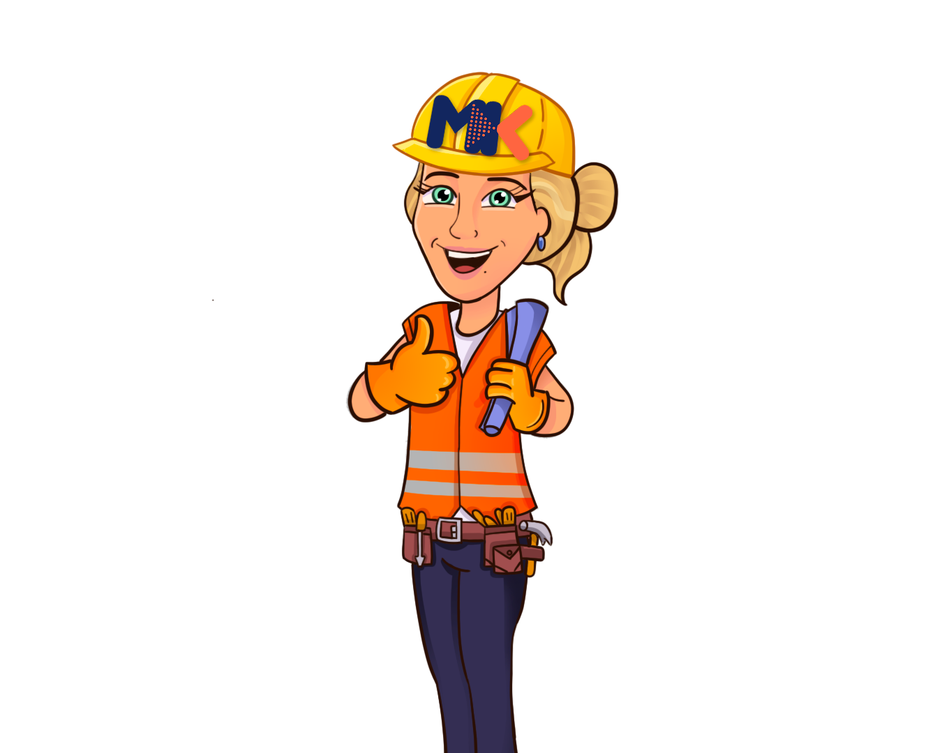 Construction worker giving a thumbs up