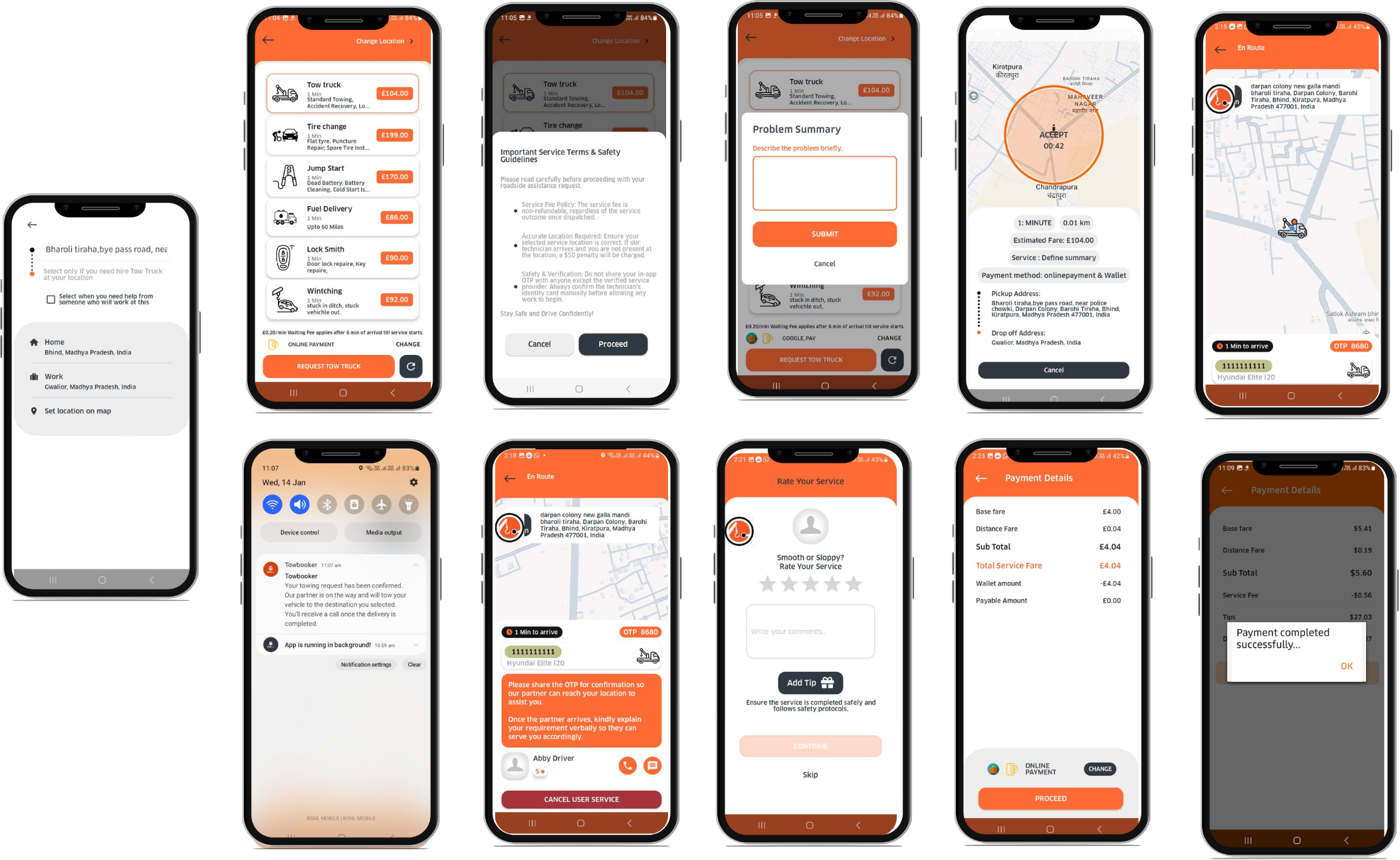 user app main screen uber for tow truck